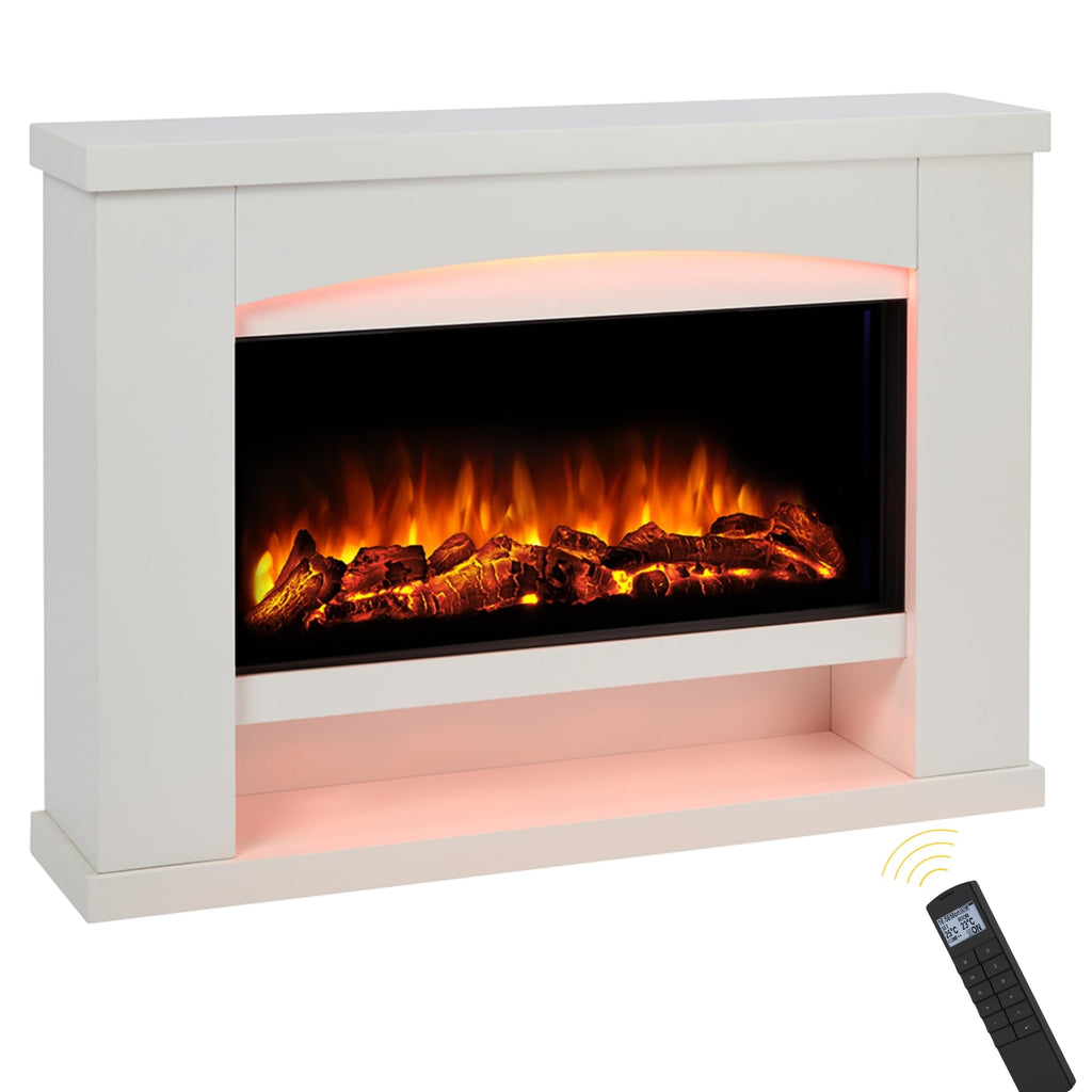 Endeavour Fires Danby 48" Freestanding Electric Fire and Surround,White