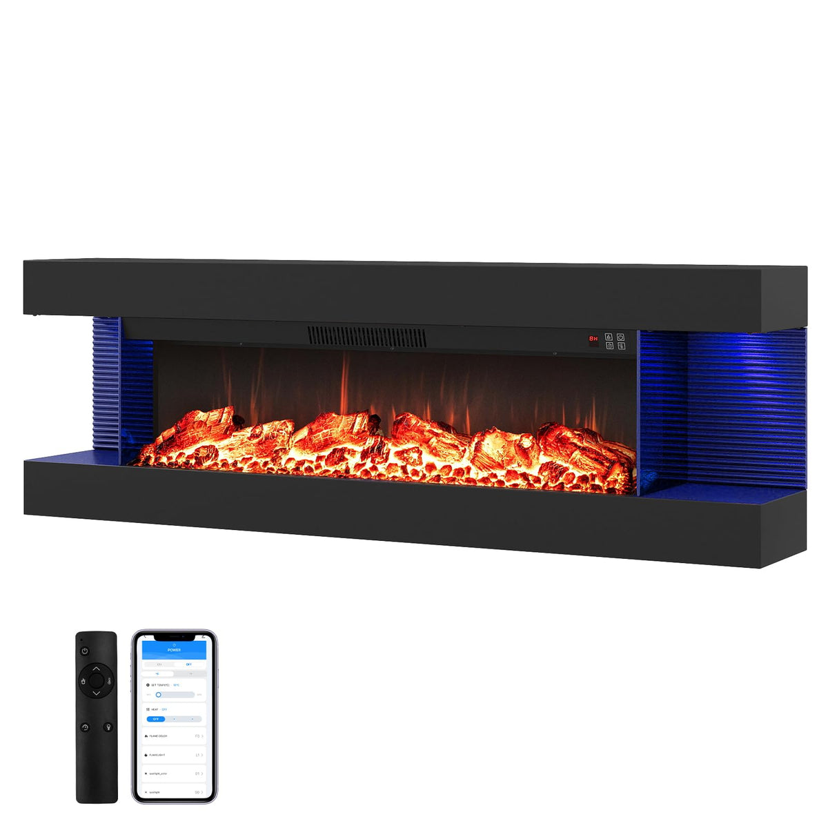 TANGZON Electric Fireplace, Wall Mounted Electric Fire Suite with WiFi