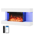 TANGZON Electric Fireplace, Wall Mounted Electric Fire Suite with WiFi
