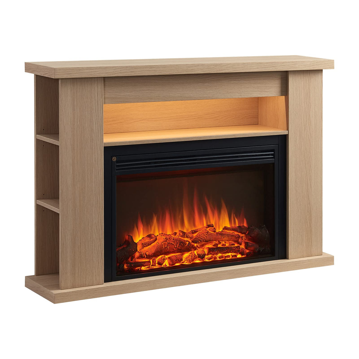 FLAMME 43" Electric Fire and Surround, Lipson Rustic Light Oak