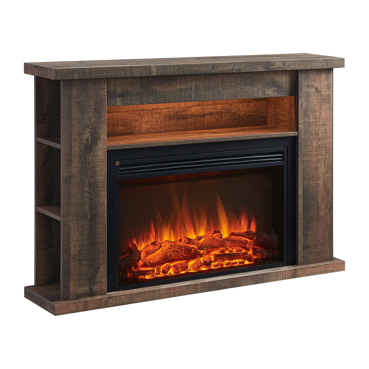 FLAMME 43" Electric Fire and Surround, Lipson Rustic Light Oak