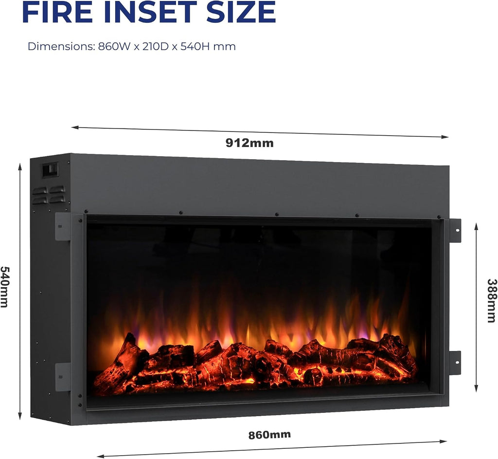 Endeavour Fires Danby 48" Freestanding Electric Fire and Surround,White