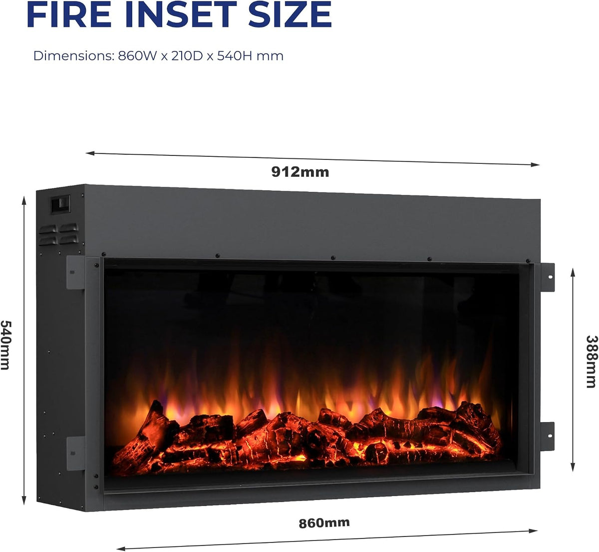 Endeavour Fires Danby 48" Freestanding Electric Fire and Surround,White