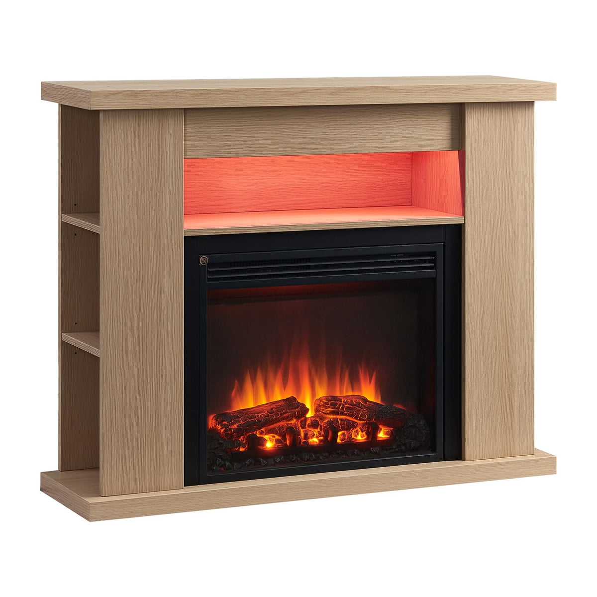 FLAMME 43" Electric Fire and Surround, Lipson Rustic Light Oak