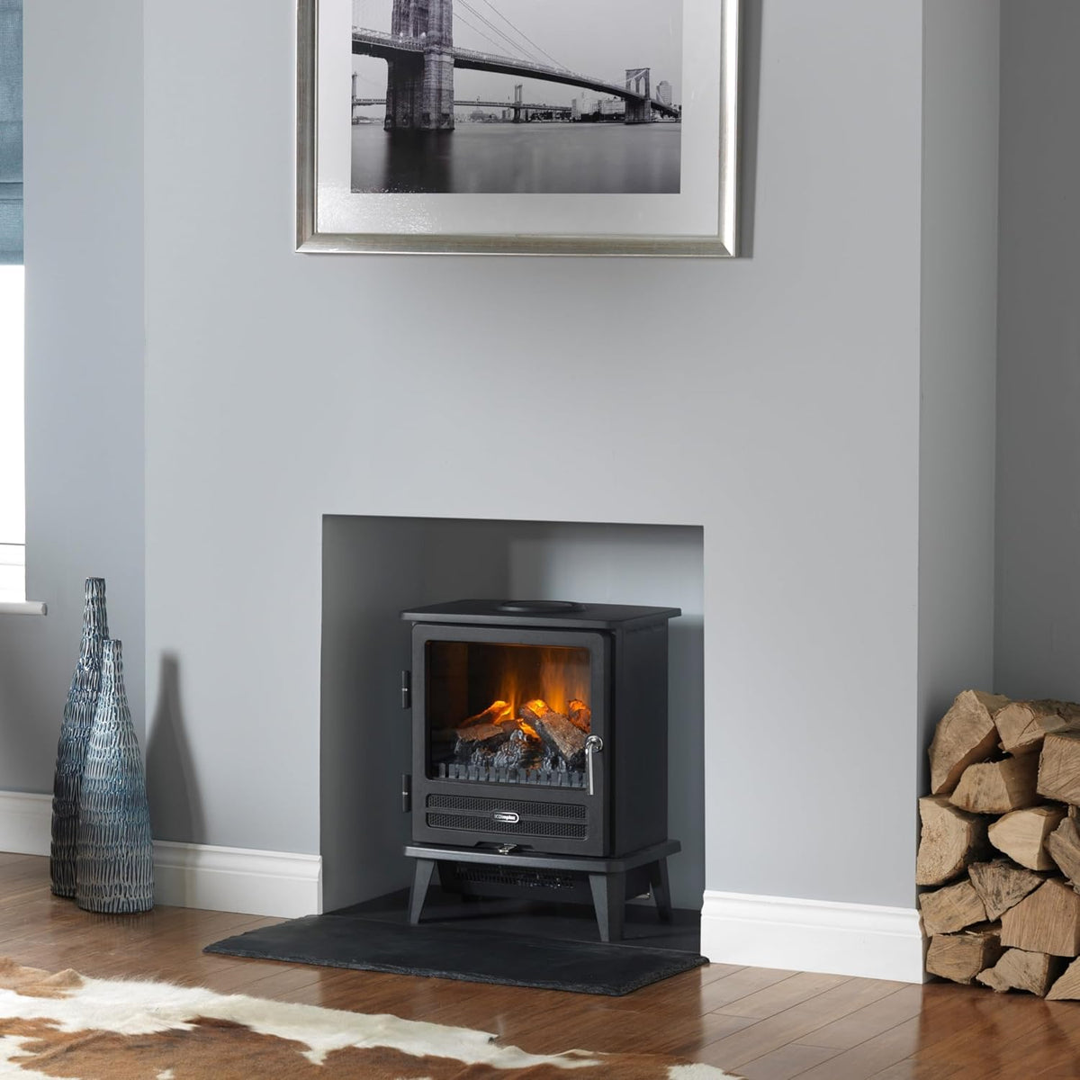 Dimplex Willowbrook Optimyst Water Vapour Electric Stove, 2kW - Black