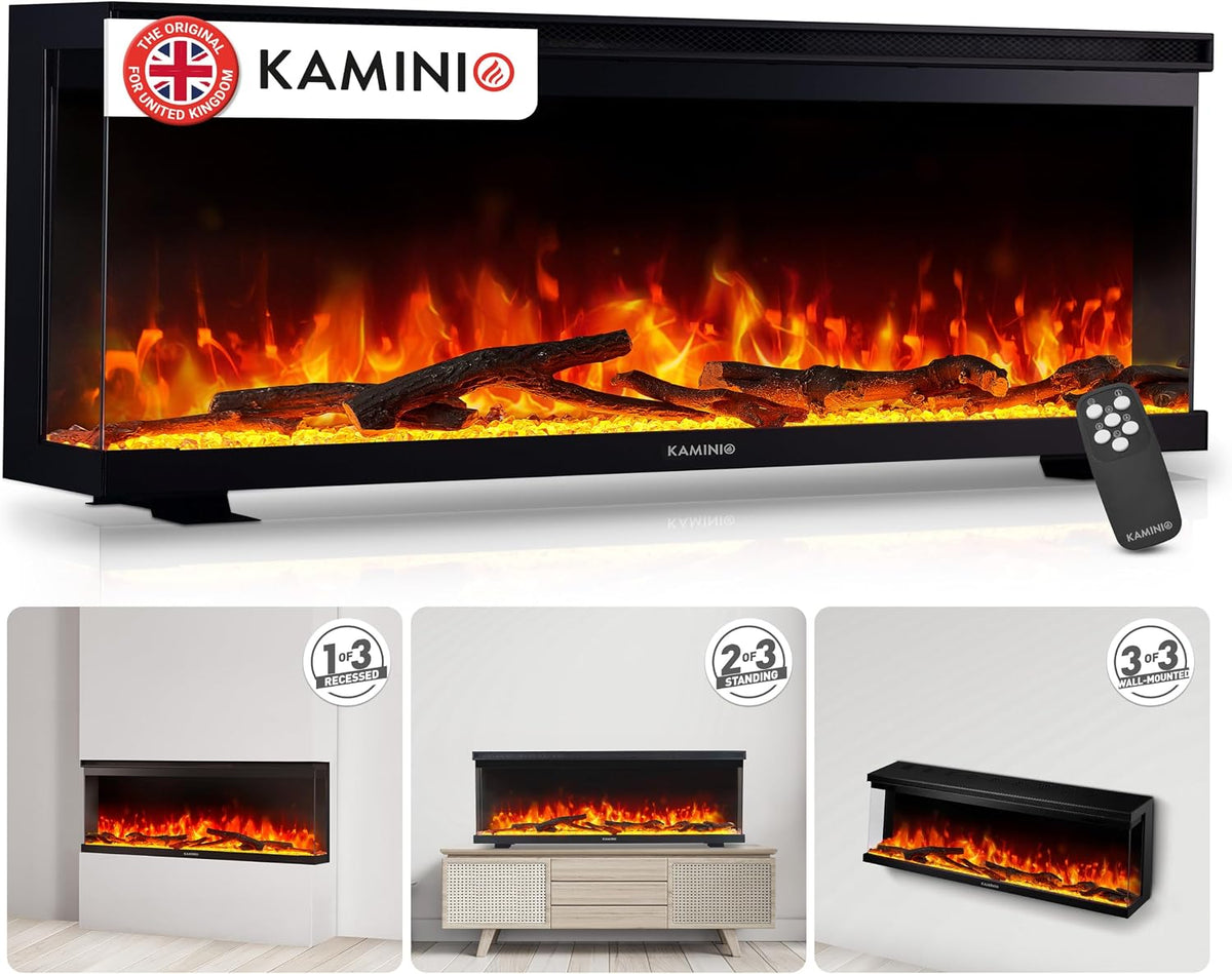 KAMINIO® Lea PRO 50 Electric fire with heater and flame effect