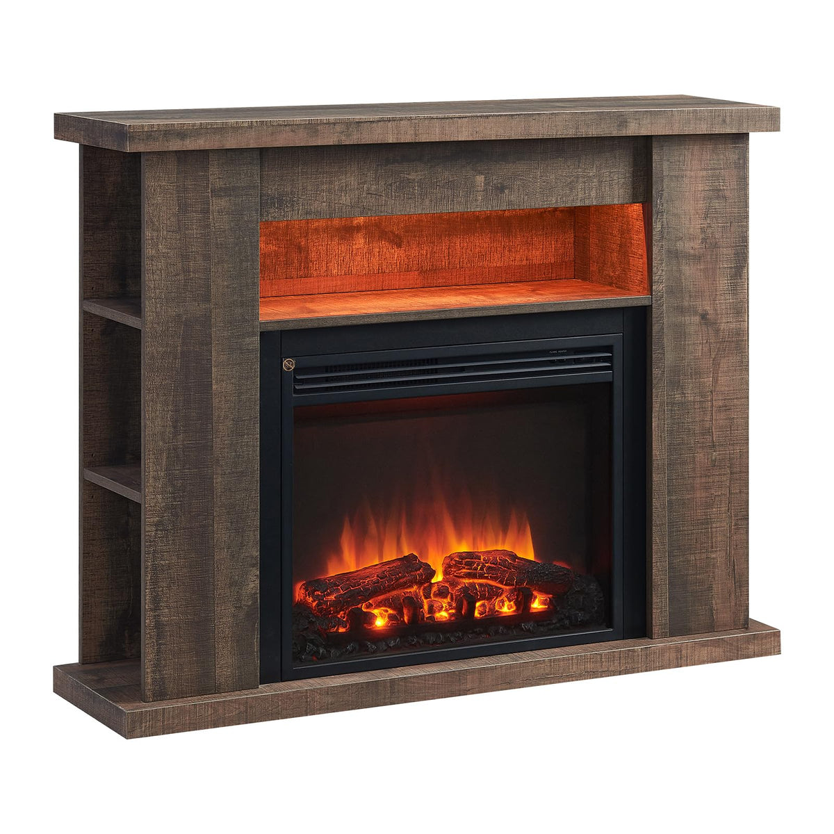 FLAMME 43" Electric Fire and Surround, Lipson Rustic Light Oak