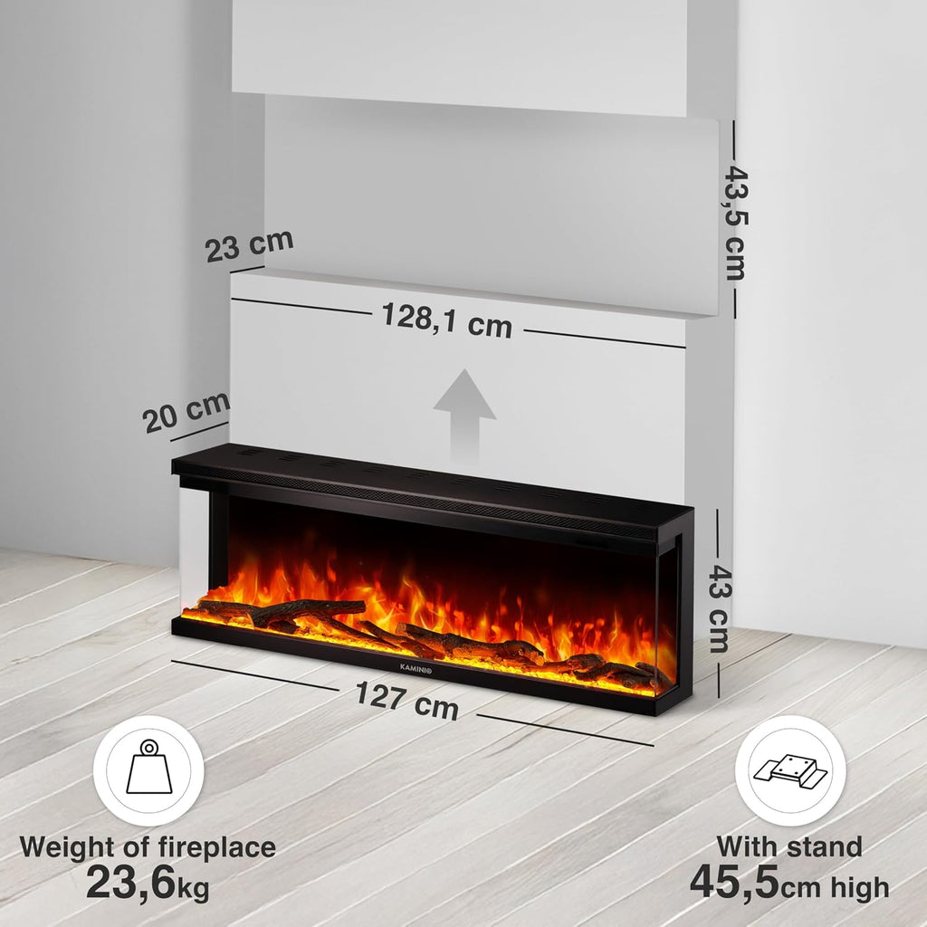 KAMINIO® Lea PRO 50 Electric fire with heater and flame effect