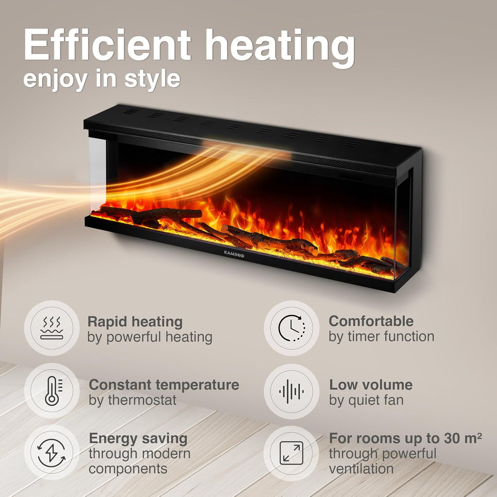 KAMINIO® Lea PRO 50 Electric fire with heater and flame effect